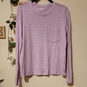 Like New - AE Lavender Pocket Long Sleeve Tee